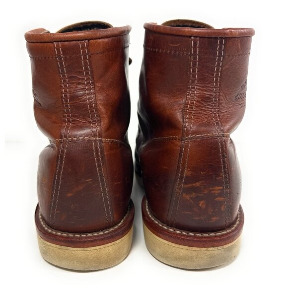 Chippewa Plain Toe Wedge Boots Brown Leather Mens Size 10 D Made In USA 1901M17 - Picture 5 of 8